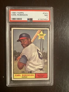 1961 Topps SETBREAK #343 Earl Robinson Baltimore Orioles PSA 7 NM - Picture 1 of 2