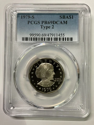 1979 S SUSAN B. ANTHONY DOLLAR SBA$1 TYPE 2 PCGS PR69DCAM Cover