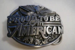 Vintage  ( Proud to be an American )   Unused  belt buckle - Picture 1 of 3