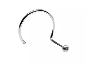 Nose Stud 1.5mm Ball Sterling Silver 22g (0.6mm) Nose Curl Nose Screw Piercing - Picture 1 of 24