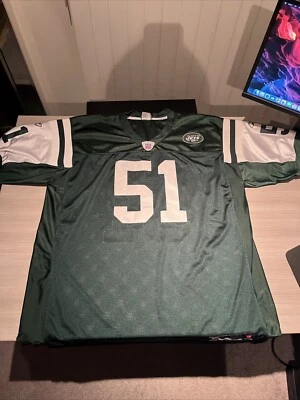 New York Jets Jonathan Vilma #51 Reebok Stitched Jersey Sz 54 27”x34” - Image 1 of 4