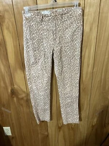 The Wanderer By Anthropology Sz 28 Light Beige  Cheetah Print Jean Casual - Picture 1 of 12