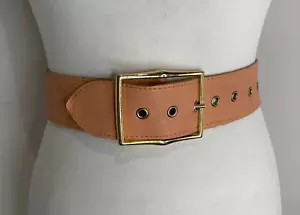 VTG 70s 80s wide peach leather belt VGC W 30 32 34 36 VGC waist hip classic - Picture 1 of 5