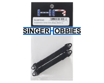 Hot Racing SLS80T0101 80mm Suspension Travel Limit Straps (2) (Black) HH - Image 1 of 2