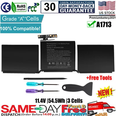 ✅Batería A1708 A1713 para Apple MacBook Pro 13’’ A1708 finales de 2016/2017 EMC 3164 Foto 1 de 4