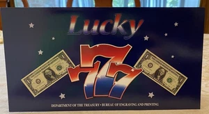 2009 $1 Lucky Seven Uncirculated US Note in BEP Folder Serial# 77766983 - Picture 1 of 4