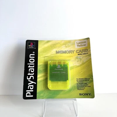SONY PLAYSTATION 1 PS1 MEMORY CARD YELLOW CARD SCPH-1020 SALED - Immagine 1 di 3