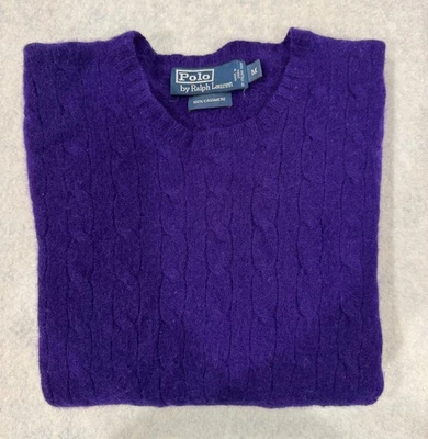 Suéter Vintage Ralph Lauren 100% Cachemira Cable Mediano Foto 1 de 3