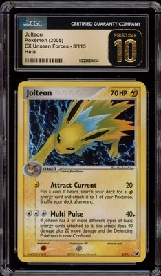 Pokemon Jolteon EX Unseen Forces Holo Rare #8 CGC 10 Pristine - Image 1 of 2