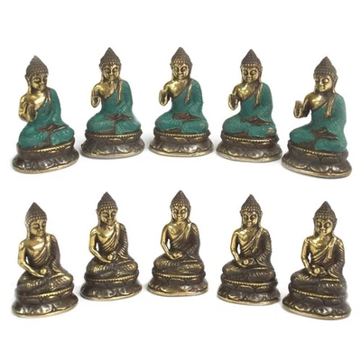 Set of 5 Mini Sitting Buddha Figurines Fengshui Gift collectables home decor - Image 1 of 2