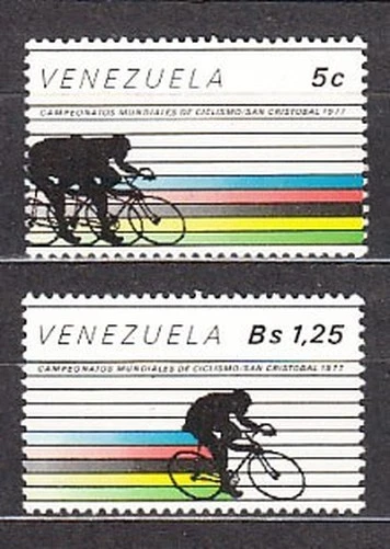 Venezuela - Mail 1978 Yvert 1022/3 MNH Deportes. Cycling - Image 1 of 1