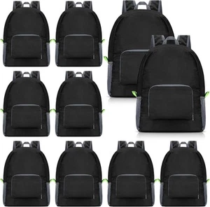 Jexine 10 Pcs Backpacks in Bulk 16.5 Inches Back Pack Basic Backpack Black - Picture 1 of 7
