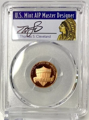 2023-S 1C Lincoln Cent PCGS PR70RD DCAM SHIELD FS Thomas Cleveland Native Signed - Image 1 of 4