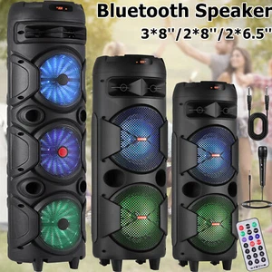 Dual/Tripple Woofer Portable Bluetooth Party Speaker Heavy Bass Sound System Mic - Picture 1 of 29