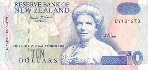 New Zealand  $10  ND. 1994  Series  DY  Circulated Banknote RedF - Picture 1 of 2