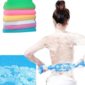 Exfoliating Nylon Bath Shower Towel Washing Scrubbing Cloth Body Cleaning Towel~ - Picture 1 of 19