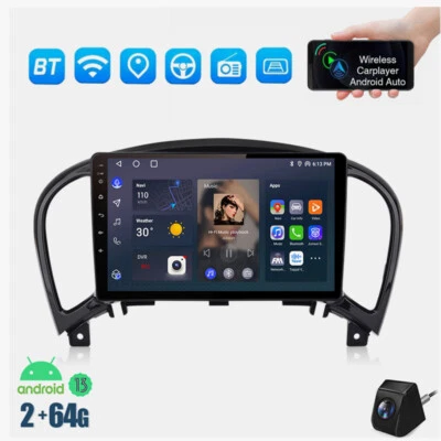 64G Für Nissan Juke J15 2010-2014 Android 13 Autoradio CarPlay Kam Nav RDS BT - Bild 1 von 4