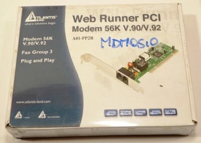 ATLANTIS WEB RUNNER PCI MODEM 56K V.90 / V.92 CON FUNZIONE FAX PCI - Immagine 1 di 2