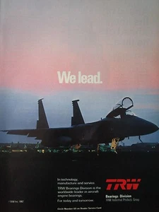 9/1982 PUB TRW AIRCRAFT ENGINE BEARINGS USAF F-15 EAGLE FIGHTER ORIGINAL AD - Picture 1 of 1