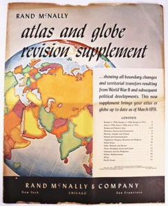 1951 Rand McNally Atlas and Globe Revision Supplement - Picture 1 of 6