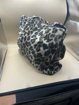 Faux Fur Leopard Print Purse Shoulder Bag Soft Magnetic Snap Close NO BRAND Nice - Image 1 of 4