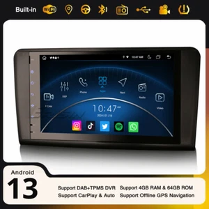 8-Core 9" Android 14 Car Stereo GPS Mercedes ML/GL-Class W164 X164 CarPlay DAB+ - Picture 1 of 23