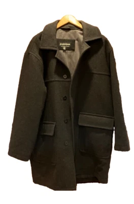 Abrigo de lana Joseph Lyman para hombre grande liso negro hecho en Ucrania Foto 1 de 4