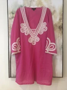 j crew Small Caftan Cover Up Woman’s PINK Tunic BEAUTIFUL nice Quality - Picture 1 of 8
