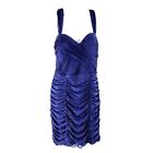 ADRIANNA PAPELL Hailey Women’s Blue dress Size 14 Evening Ruched Strappy Dress