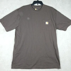 Camisa Carhartt Para Hombres LG TALL Marrón Manga Corta Construcción Bolsillo Ajuste Original - Imagen 1 de 14