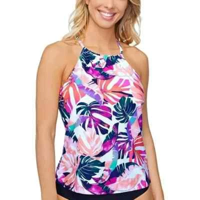Camiseta de natación para mujer Island Escape blanca con cuello alto Cali con aros talla 12 Foto 1 de 4