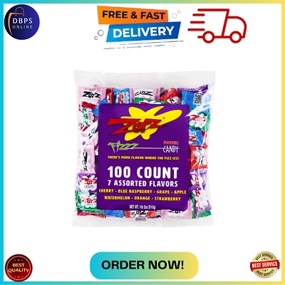 Zotz Fizzy Candy Bag, Assorted Flavors, 100 Count Bag