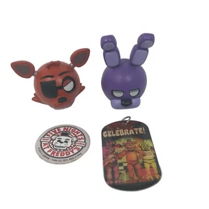 Five Nights At Freddys FNAF Lot Of 4 Pin Dog Tag No Chain Bonnie & Foxy Heads - Picture 1 of 7