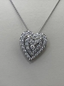 platinum diamond pin brooch pendant with 950 Platinium ￼ Chain - Picture 1 of 11