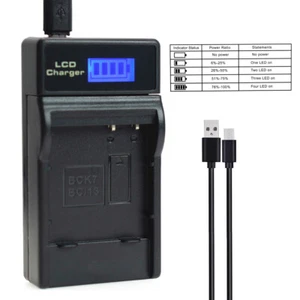 Caricabatteria LCD DMW-BCK7E per Panasonic DMC-FT20 DMC-FT25 DMC-FT30 DMC-SZ02 - Foto 1 di 5