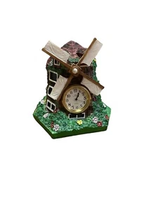 Nikko Clock Windmill 5 in. Collectible Home Decor House Resin Quartz Japan - Picture 1 of 6