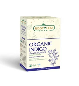Root2Leaf Organic 227 gm Indigo Leaves Powder for Hair Volume & Prevent Damage - Picture 1 of 9