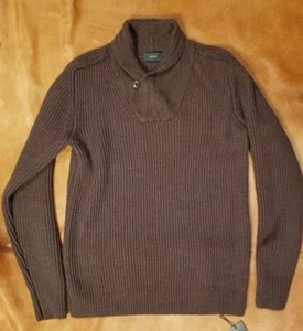 NWT ZANONE SHAWL COLLAR WOOL BROWN MADE IN ITALY L XL , - Picture 1 of 5