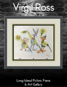 Hoja de Modelo Firmada Original Virgil Ross Dibujo Porky Bugs Daffy Marco Personalizado - Imagen 1 de 8