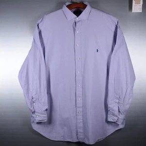 Ralph Lauren Semi-Spread Shirt Men's 2XLT Lavender Purple; Navy Pony Logo - Picture 1 of 12