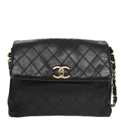 Authentic CHANEL wild stitch diamond black leather vintage single flap - Image 1 of 4