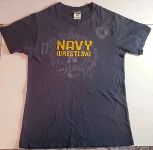 Vintage US Naval Academy Navy Wrestling T-Shirt S Blue - Picture 1 of 9