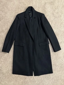 Zara Woll Trenchcoat Damen Gr. Medium dunkelblau Langarm langer Wintermantel - Bild 1 von 13