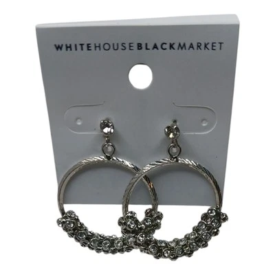 White House Black Market Crystal Circle Drop Earrings - NWT - Image 1 of 4
