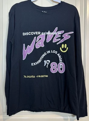 PACSUN Pac Cares Pullover Grande Manga Larga Negro Camiseta Talla M Usado en Excelente Condición Foto 1 de 4