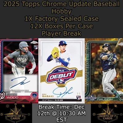 Jacob deGrom 2025 Topps Chrome Update Baseball Hobby 1X Case Player BREAK #6 - Image 1 of 3