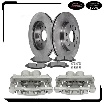 Front Brake Calipers Rotors & Ceramic Pads For 2005-08 Chevrolet Silverado 1500 - Image 1 of 4