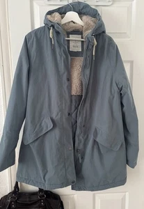 Seasalt Cornwall RIVER SEA WATERPROOF COAT Deep Teal Blue Grey UK 14 RRP £150.00 - Picture 1 of 7