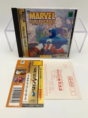 MARVEL SUPER HEROES Japón Sega Saturn con estuche manual e insertos vendedor de EE. UU. SAT0172 Foto 1 de 4
