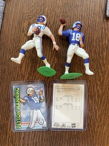 Lot 2 Starting Lineup Peyton Manning Indianapolis Colts Figure Card NFL Sports - Picture 1 of 3